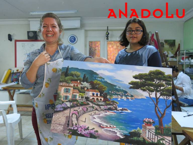 Yağlı boya Manzara Çalışan Hobi Grupları Antalyada