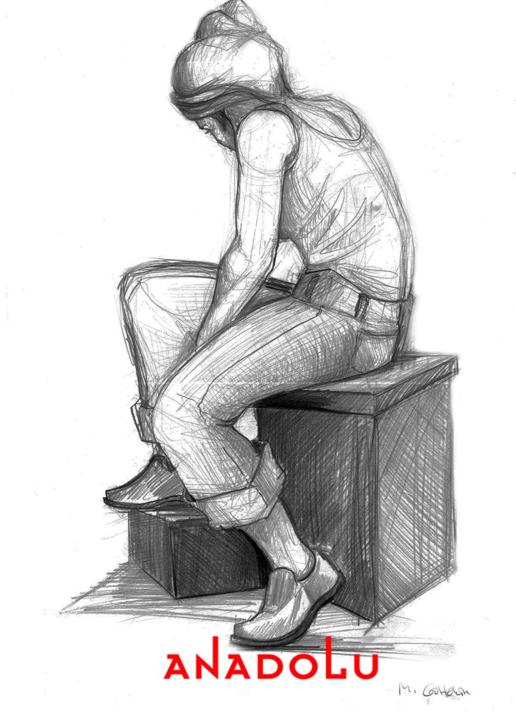 Karakalem Kadın Model Çizimi Antalyada