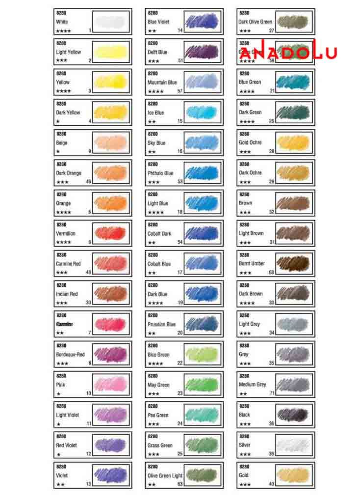 Pastel Boya Malzemelerde Renk Çeşitleri Antalyada